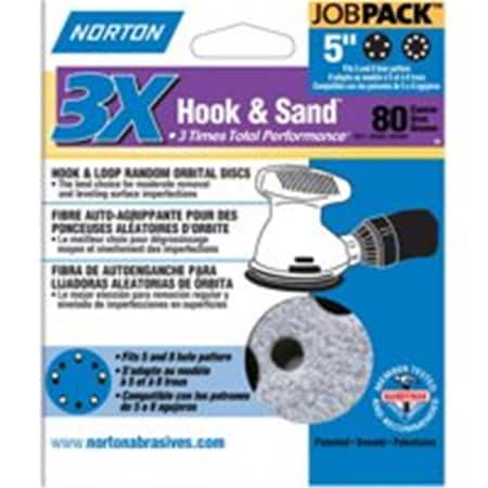 Norton Co 4033 5Xuh 3X Hook & Loop Sand Disc 80 NO385774